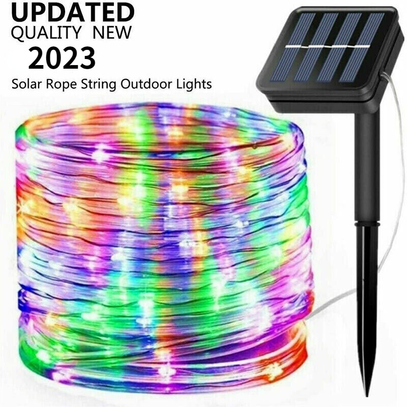 Solar Powered String Light 100LED Garden Path Yard Decor Lamp Outdoor Waterproof