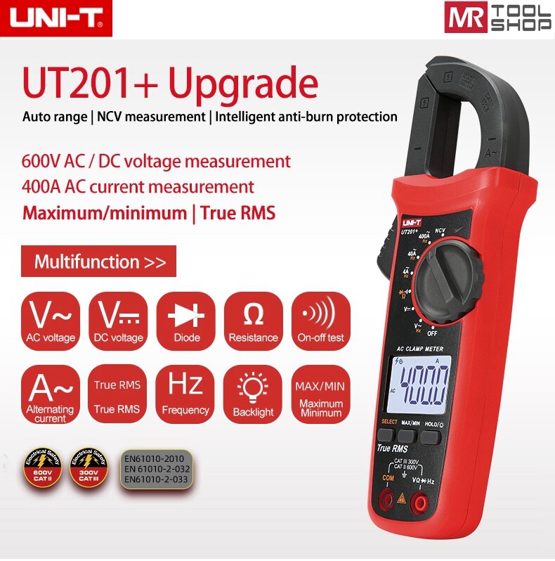 UNI-T True RMS Digital Clamp Meter Auto Range Multimeter AC DC Volt Amp NCV Test