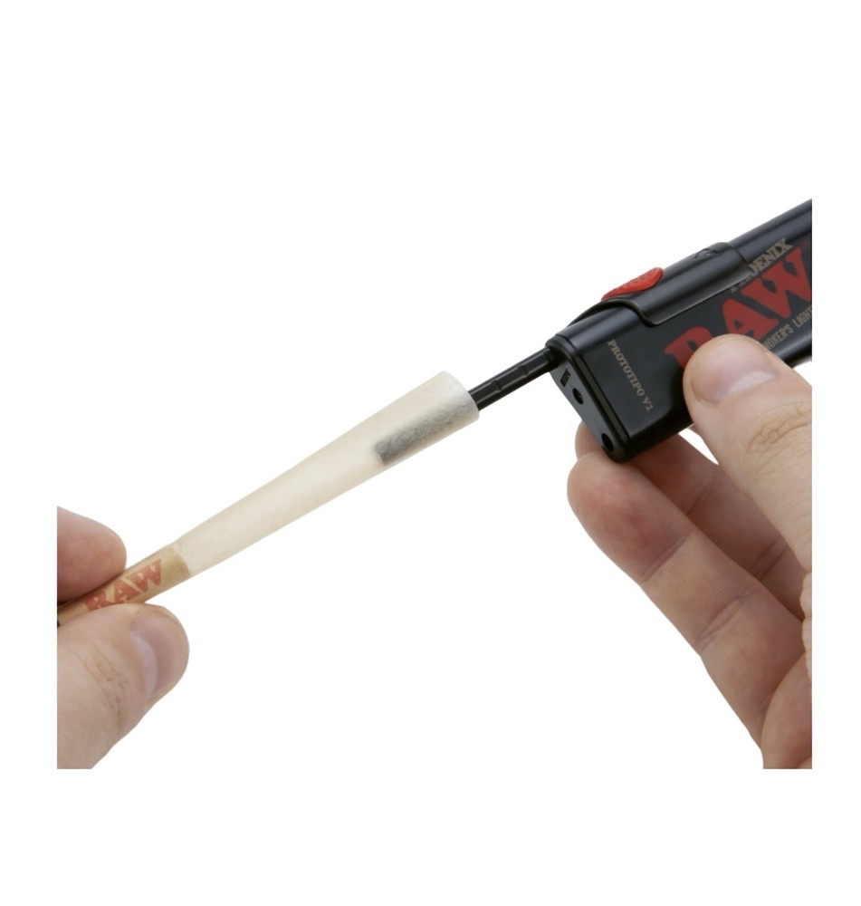 Zig Zag UNBLEACHED KING Size Pre-Rolled Cone +Raw Torch Phoenix Extendo Lighter