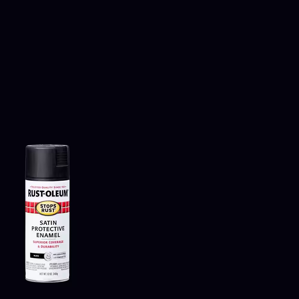 12 Oz. Protective Enamel Satin Black Spray Paint (6-Pack)