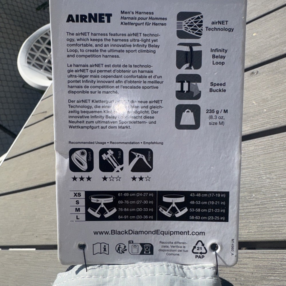 Black Diamond AirNet Harness - Men's Medium