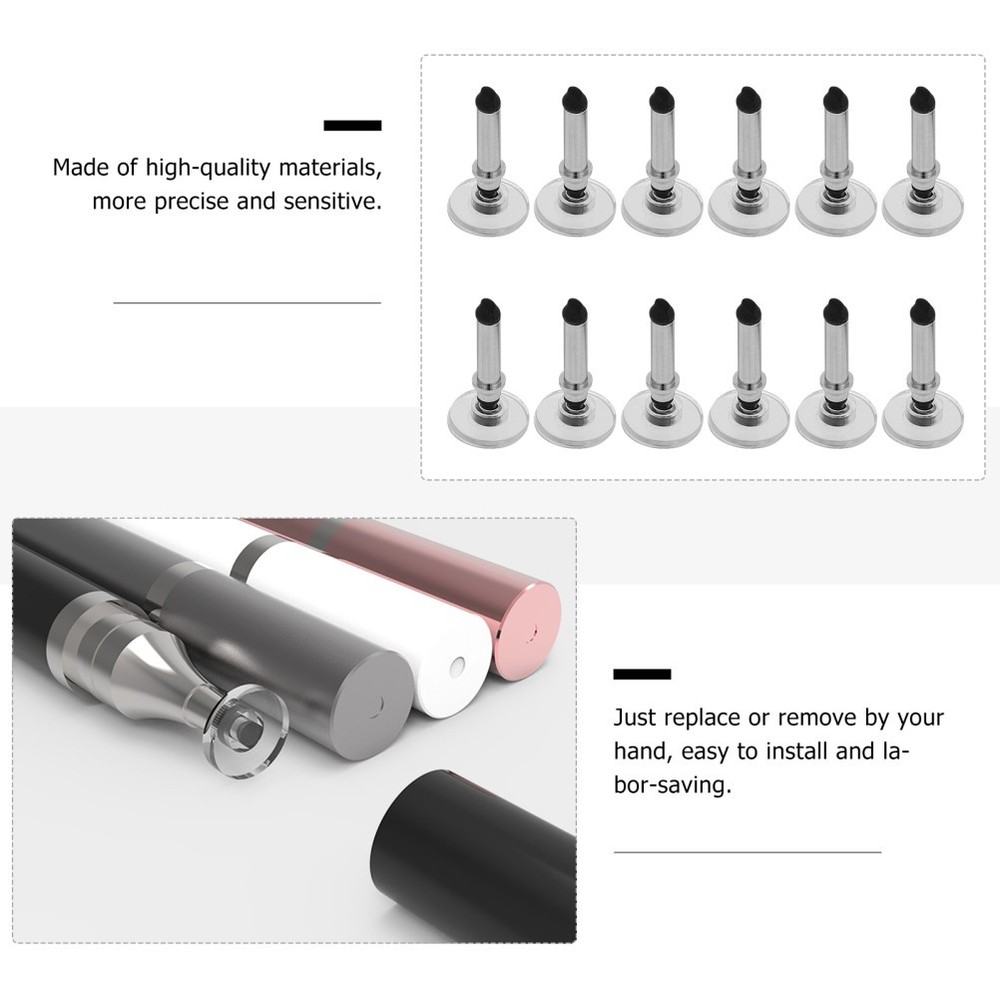 12 Pcs Screen Disc Touch Stylus Universal Replacement Tips Pen Travel