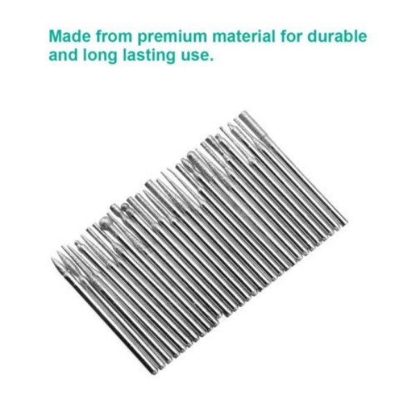 90 PCS For Dremel Diamond Burr Bits Drill Set Rotary Multi Tool Accessories Kit