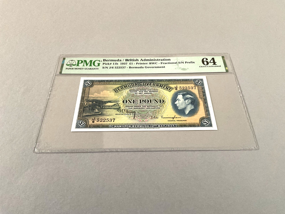 Bermuda 1 Pound P-11b 1937 PMG 64