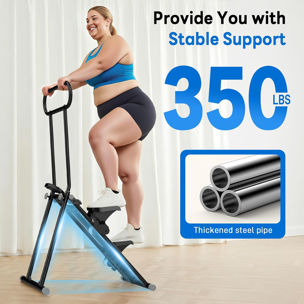 ERGOLIFE Stair Stepper with 6-Level Adjustable Resistance, 350Lbs Upgrade Foldab