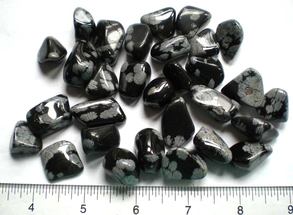 Snowflake Obsidian Tumbled Stones - 1/4 Pound rt570d