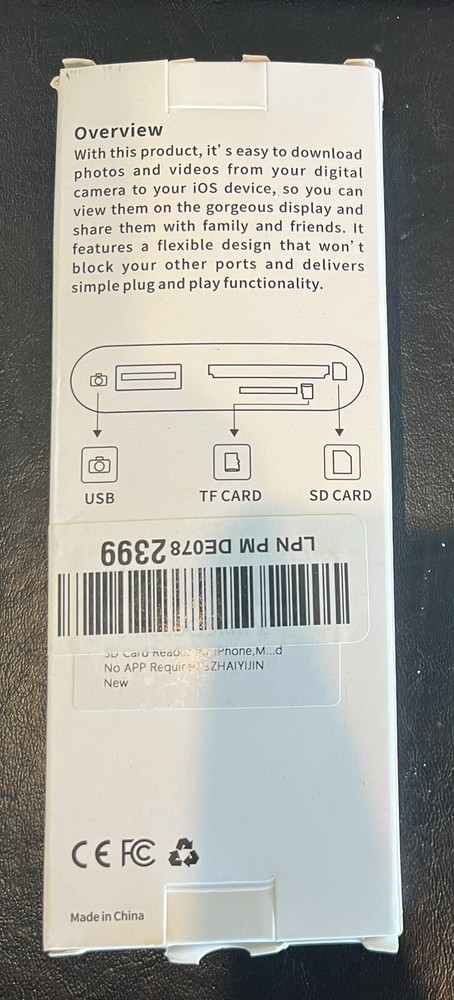 3 in 1 Card Camera Reader and USB Camera Adapter - A0050