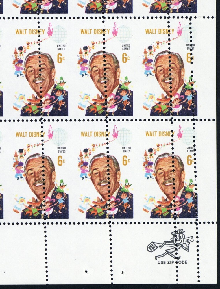 1355, MNH 6¢ Disney Spectacular Complete Misperforated Error Sheet - Stuart Katz