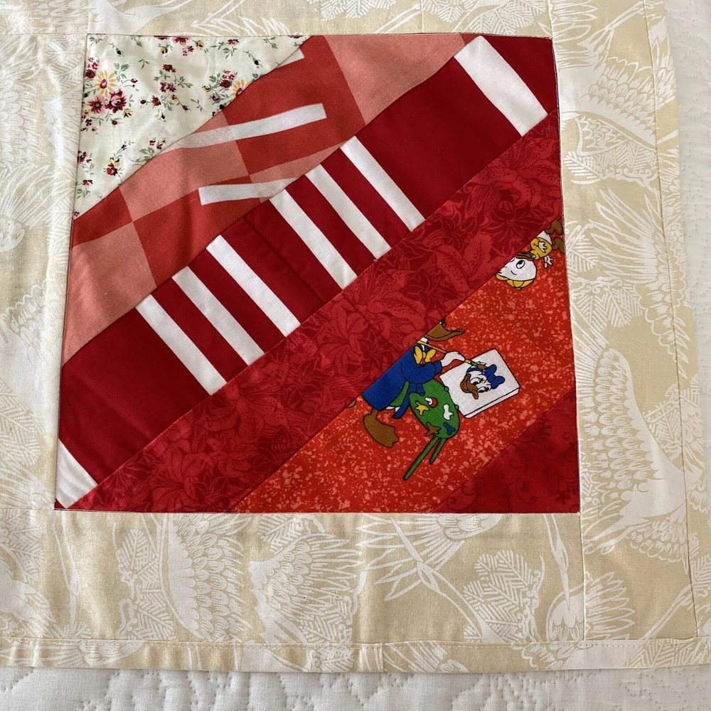 Handmade Patchwork Cotton Quilt Lightweight No Wadding / Batting 125 cm x 125 cm