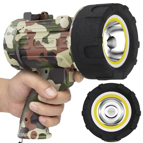 Rechargeable Spotlight Flashlight Floodlight,1000000 Lumen Camouflage Gray-COB