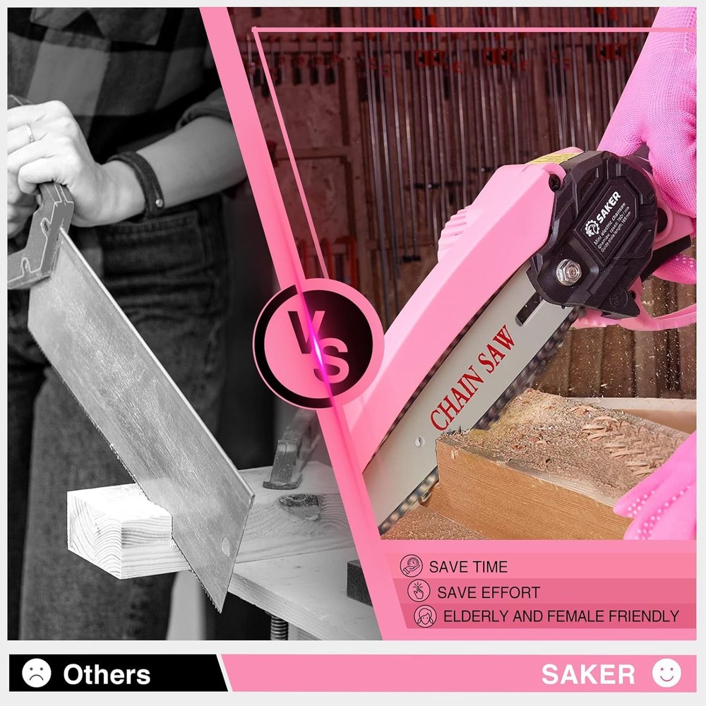 Saker 6 Inch Mini Chainsaw Chain Replacement, 2 Pcs Chains for Saker Portable El
