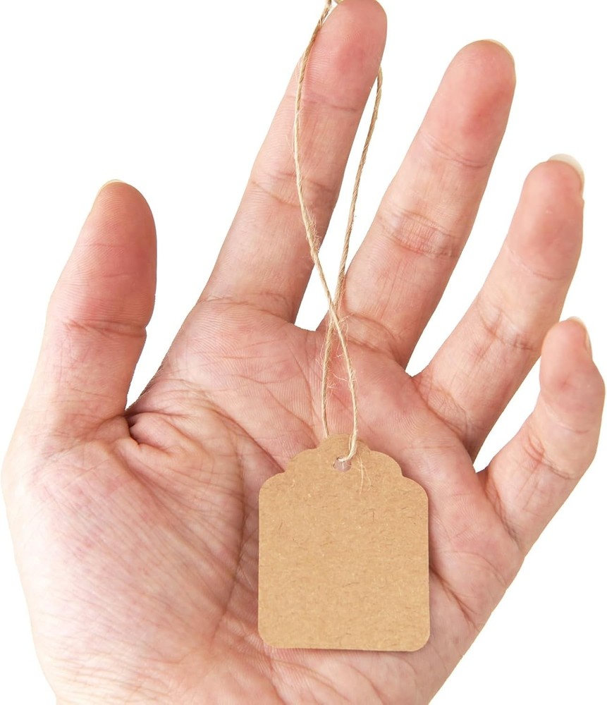 500PCS Kraft Paper Hang Tags with String - Essential for Pricing & Labeling