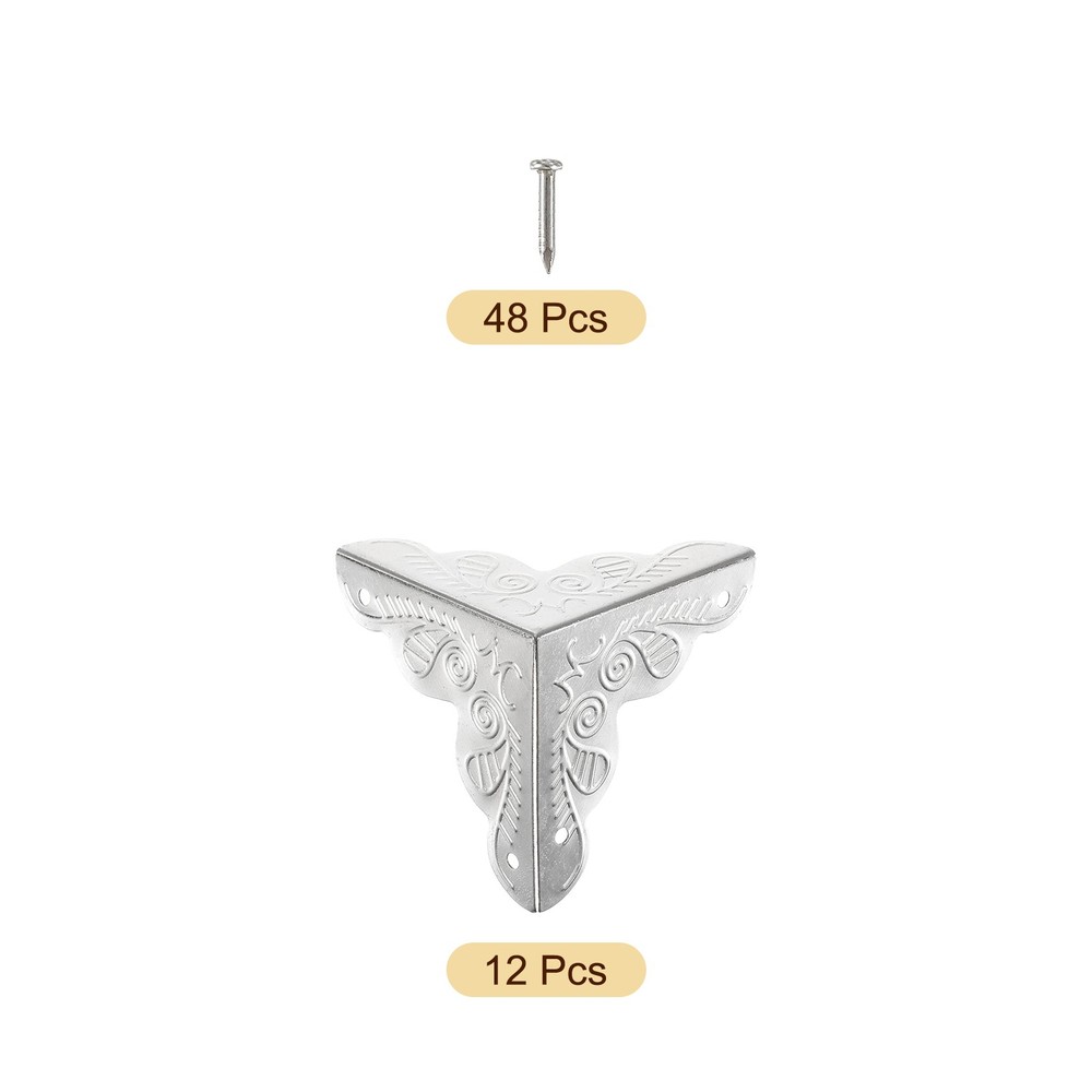 12 Pcs 35mm Decorative Box Corner Cover, Corner Protector, Silver