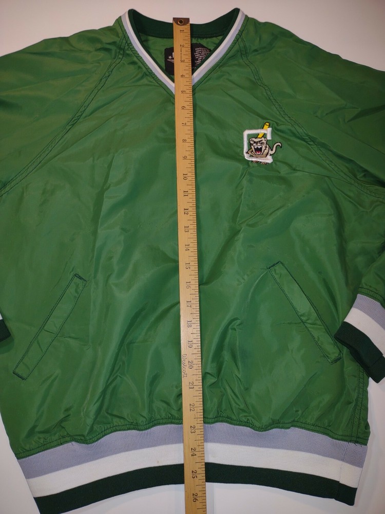 Vintage AIS Baseball Windbreaker Jacket Mens Medium Green Pullover Blazer