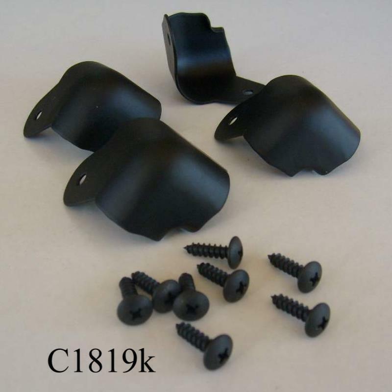 2 leg with lip black amp cabinet corners 4pc set