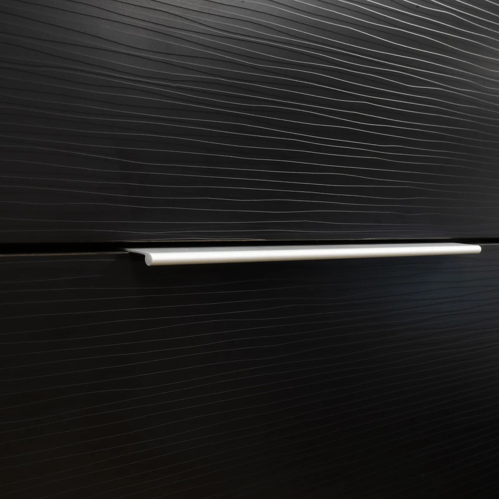 Satin Silver Finger Edge Pull Cabinet Door Handle Bar Back Mount Drawer