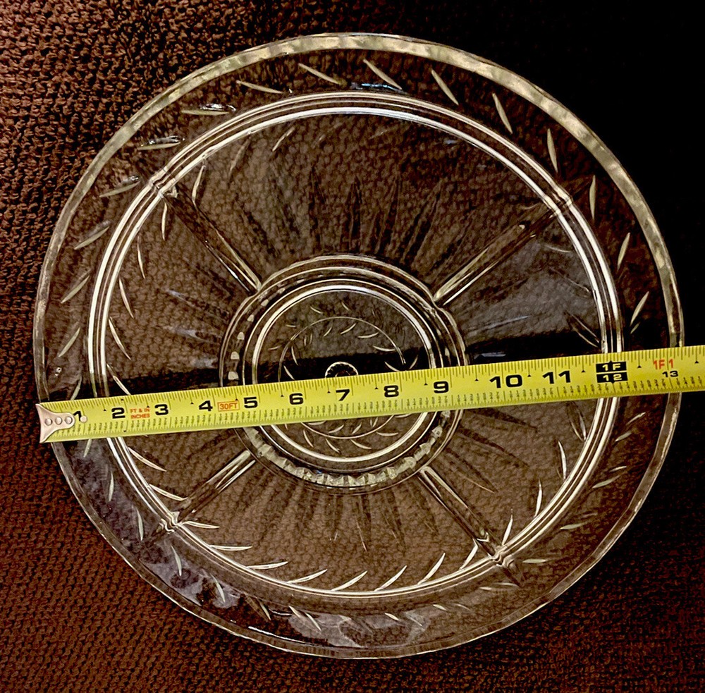 Leaded Glass Divided Server Scalloped Edge