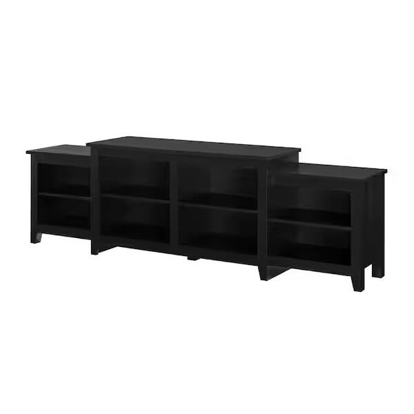 Walker Edison 80" Simple Tiered Top TV Stand - Solid Black