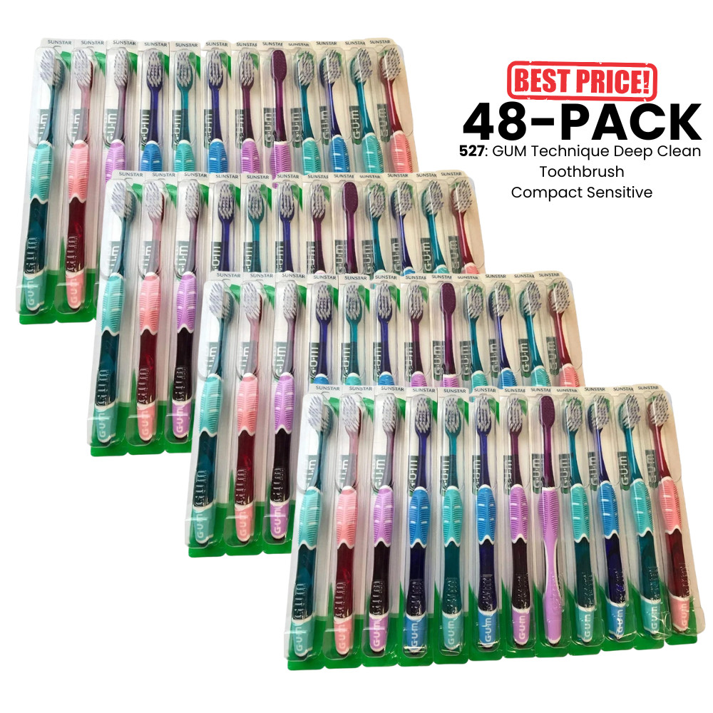 527: Sunstar GUM Technique Deep Clean Toothbrush, Compact Sensitive Bristles