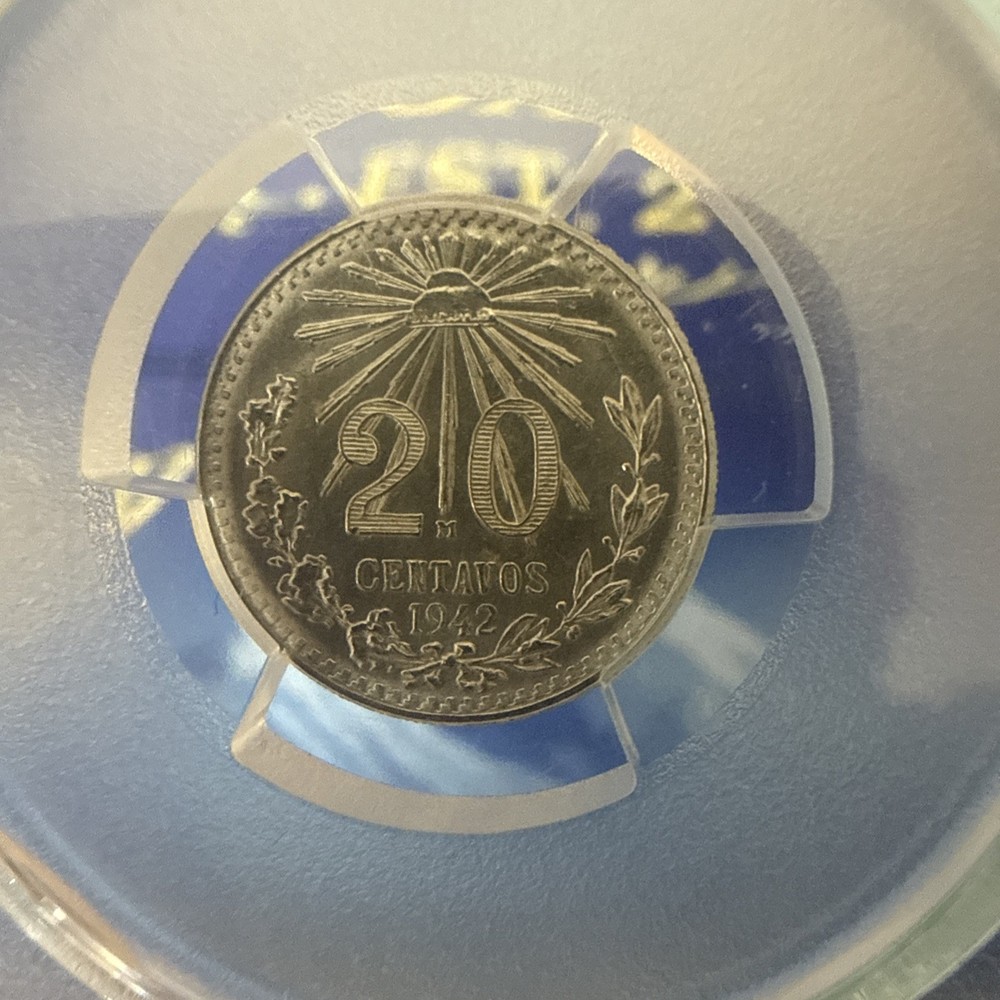1942-M PCGS MS64 Mexico Silver 20 Centavos