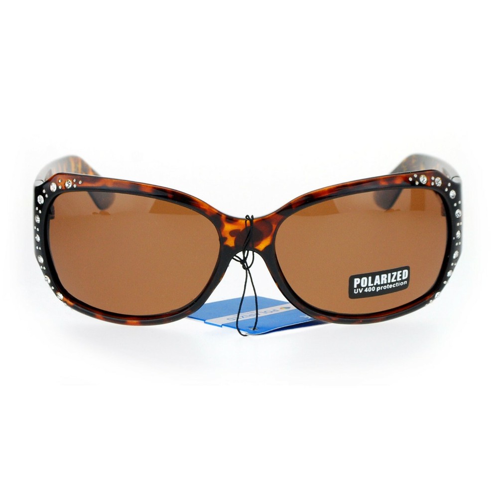 Anti Glare Polarized Womens Rhinestone Plastic Rectangular Butterfly Sunglasses