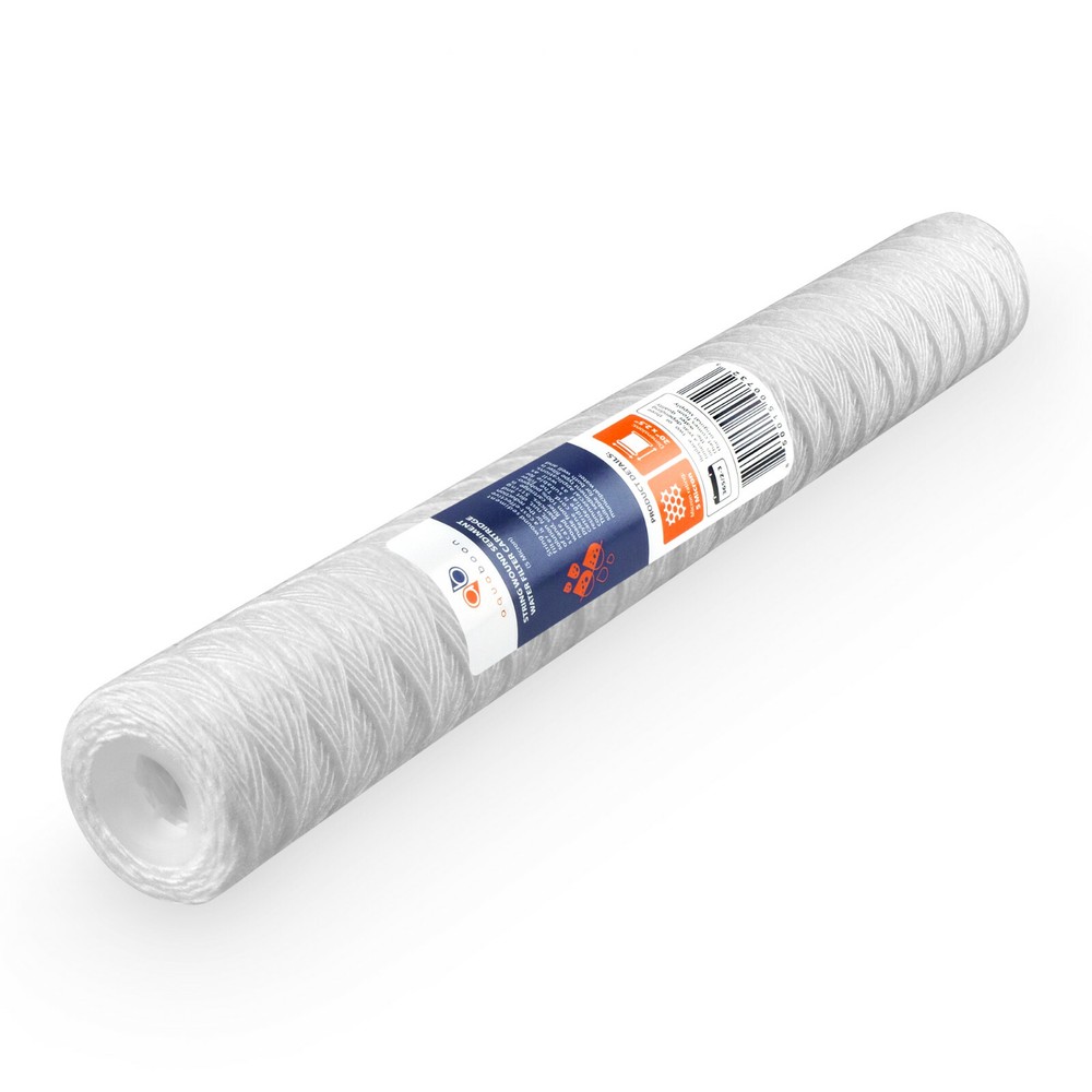 6 Pack of 5µm Wound String Sediment Water Filter Cartridges 20"x2.5" By Aquaboon