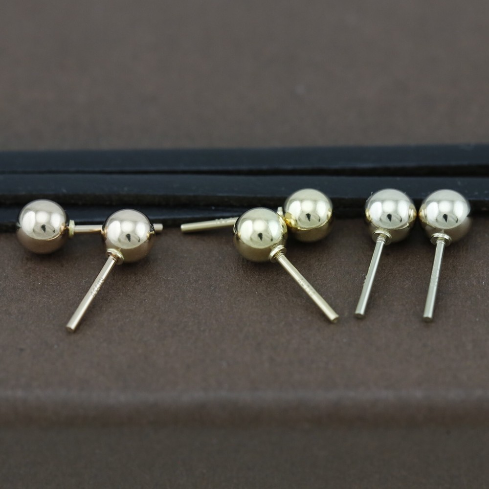 Genuine 18CT Solid Gold Screw Posts & Balls 5mm - 1 Pair Set