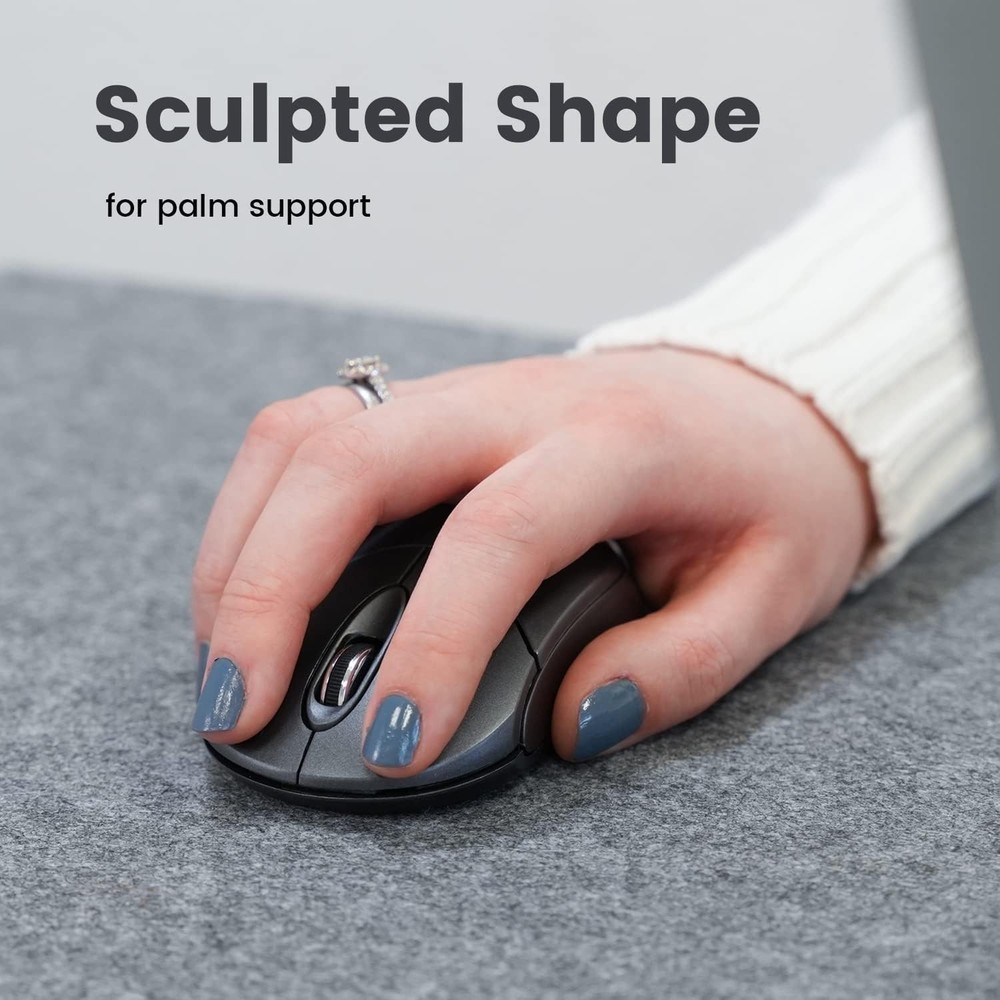 Ambidextrous Bluetooth Mouse with 1000 DPI - Portable Design for Modern Users