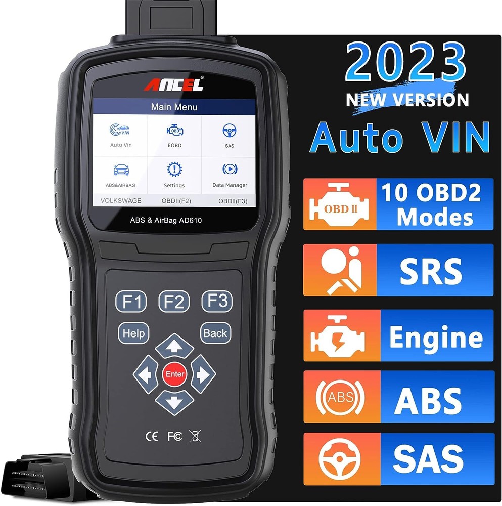 ANCEL AD610 Plus Code Reader OBD2 Scanner SRS ABS Bleed SAS SRS Diagnostic Tool