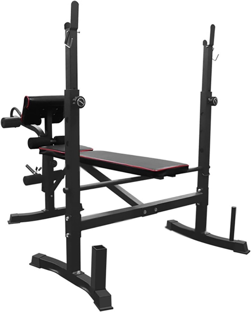 Adjustable Olympic Workout Bench- Squat Rack Leg Extension Preacher Curl