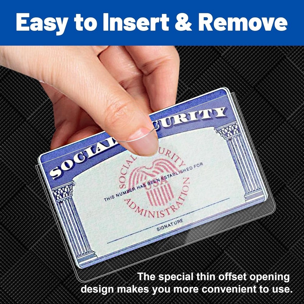 6 Pack Social Security Card Protector Sleeves Clear Waterproof Card Holders