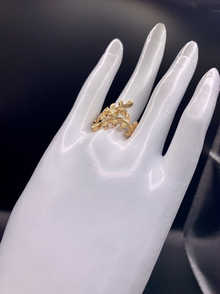 Handmade Gold Ring Botanical Leaf