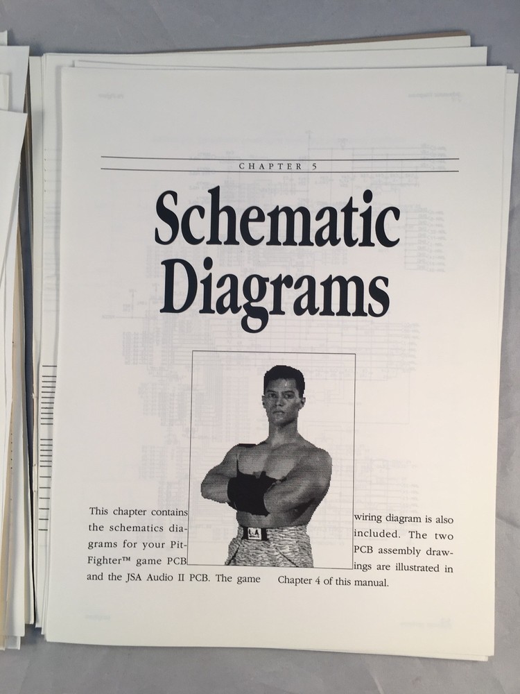 Pit-Fighter Atari Arcade - Owners manual w/ Schematics