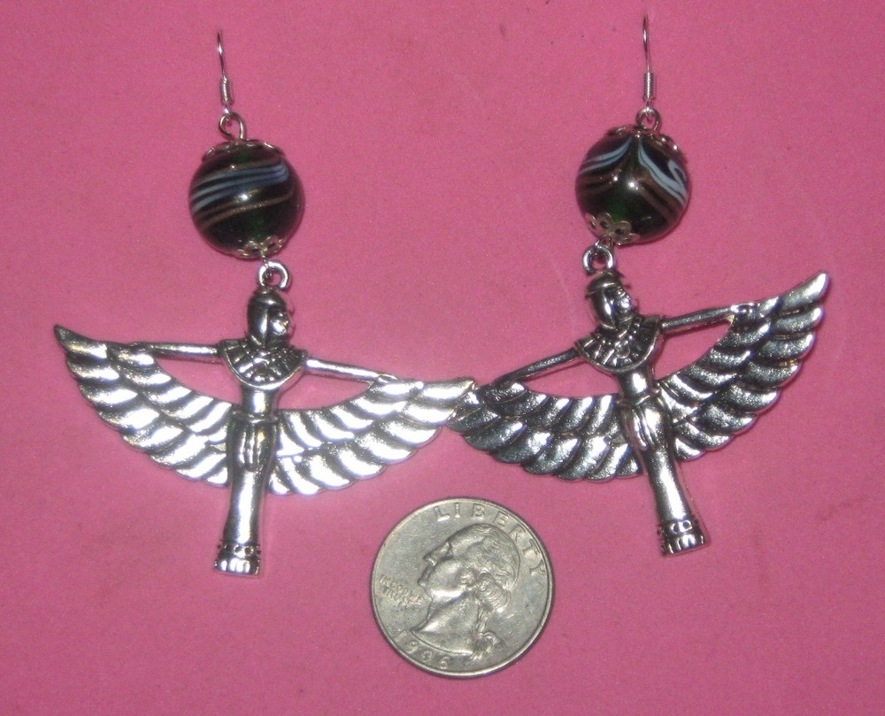 "WINGED ISIS" -HANDCRAFTED EARRINGS