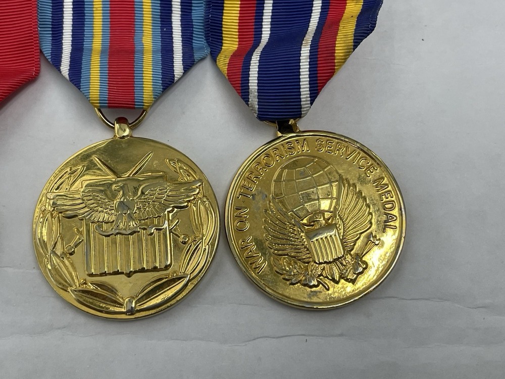 USMC set of 4 mounted anodized medals
