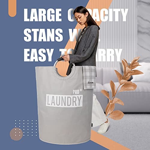 Super Large Laundry Basket Pro, Waterproof Laundry Hamper, 150L Light Grey1