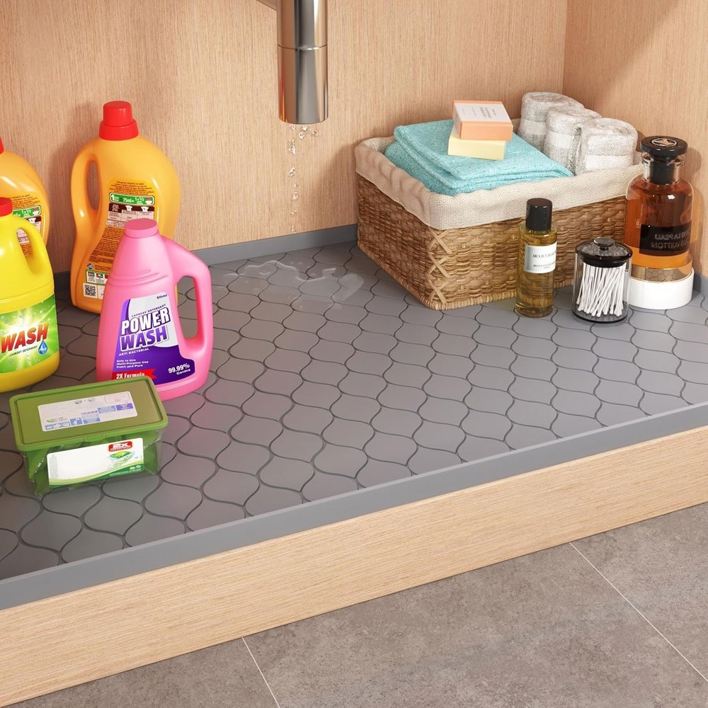 Versatile 34" x 22" Silicone Under Sink Protector - Clean & Worry-Free Solutions
