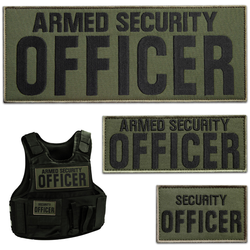 3Pcs Armed Security Officer Patch Set: Durable Embroidered Tactical Patches