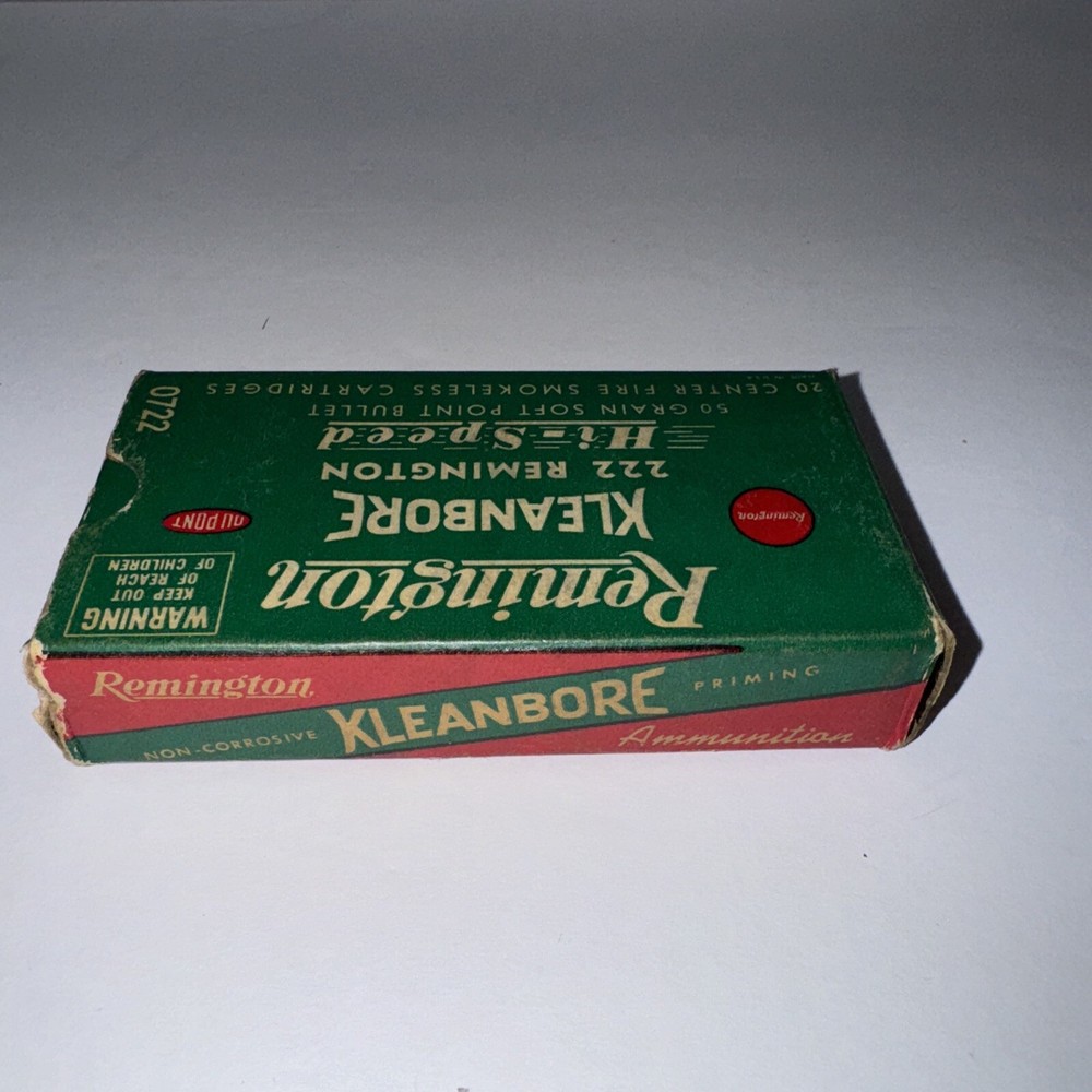 Empty Ammo box Remington Kleanbore 222 Remington