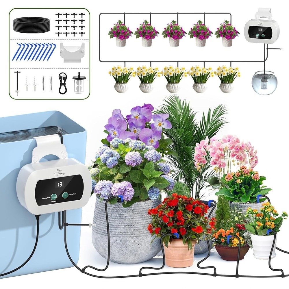Automatic Watering System with Self Plant Watering Devices,Indoor Water Timer
