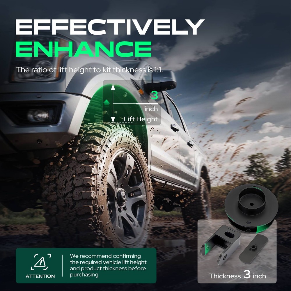 3"Front Leveling Lift Kit + Shock Relocation Bracket for Ram 2500 2014-2020 3500