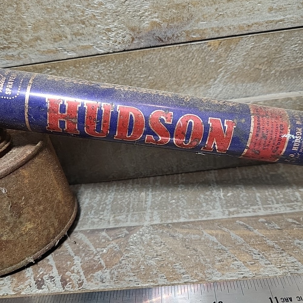 Vintage Hudson Bug Sprayer w Wood Handle Empty Can