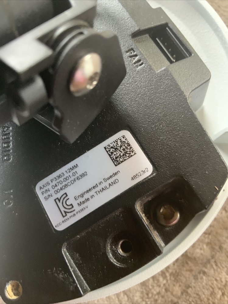 Axis Communications 0470-001 P3363-V 12MM FIXED DOME CAMERA LIGHT FINDER