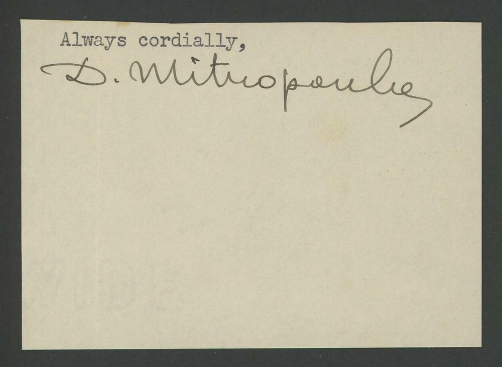 DIMITRI MITROPOULOS (1896-1960) autograph cut | Composer/Pianist - Autograph