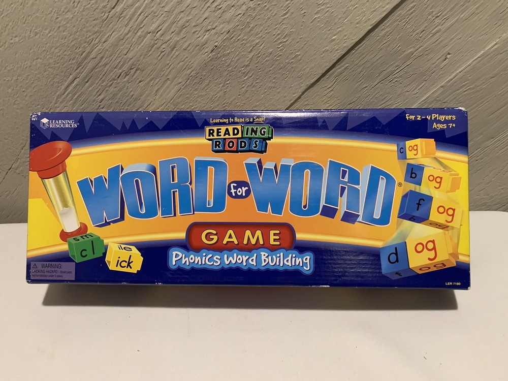 Learning Resources WORD FOR WORD Game w/ Reading Rods Educational Phonics