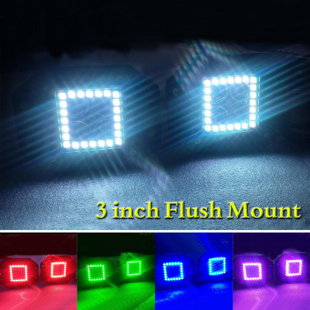 2Pods 5 Inch LED Work Lights Chasing Halo Ring Spot Light Flush Mount Bluetooth