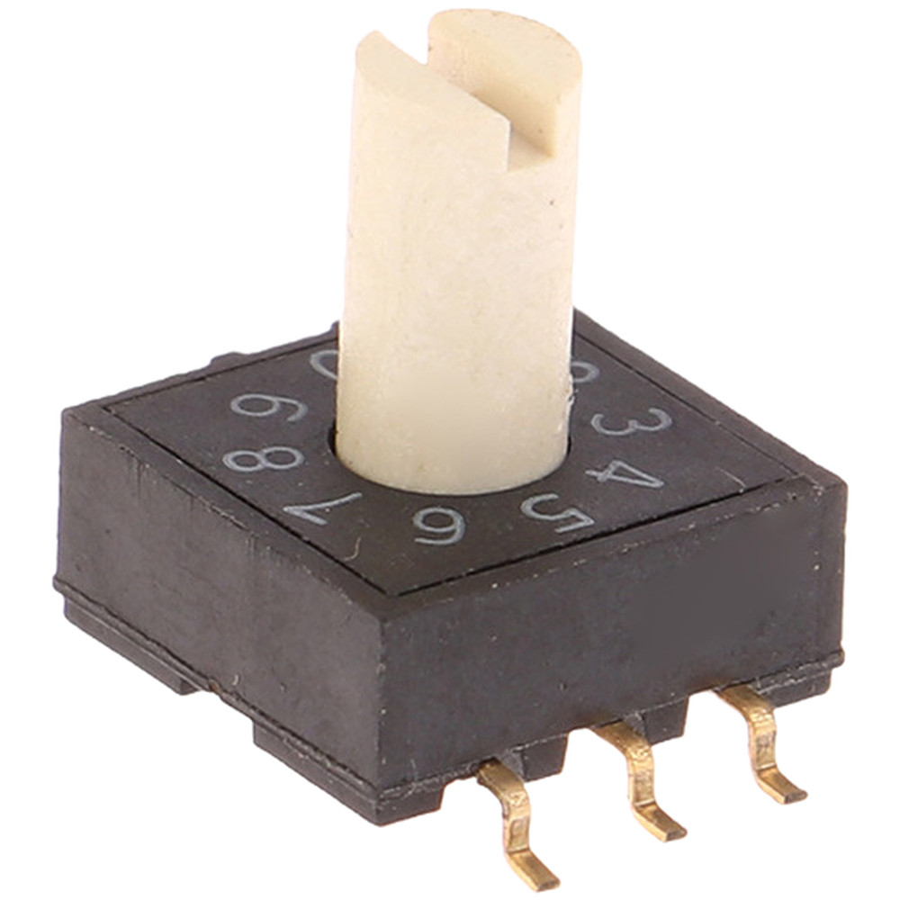 Rotary Switch for Fine Adjustment 10 Positions 0 to 9 Coding Color Black