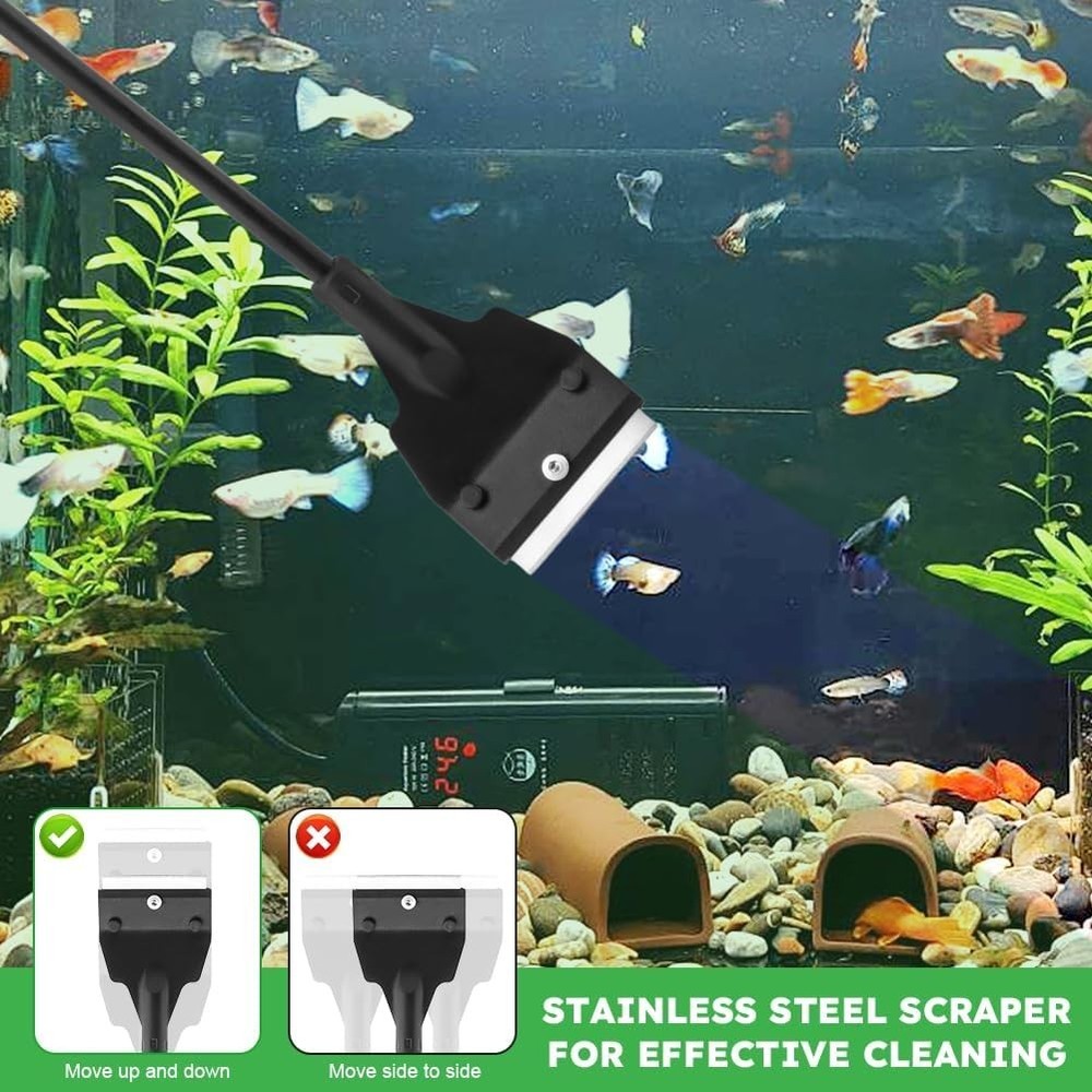 Aquarium Algae Scraper for Glass Aquariums with 5 Replaceable Blades, Fish Tank