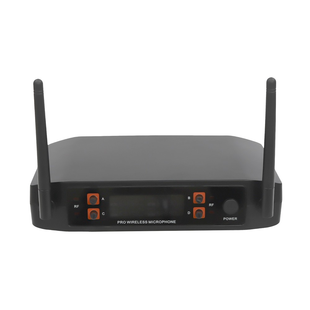 Wireless Microphone System 4 Channel Pro Audio UHF 4 Handheld Dynamic Mic Party