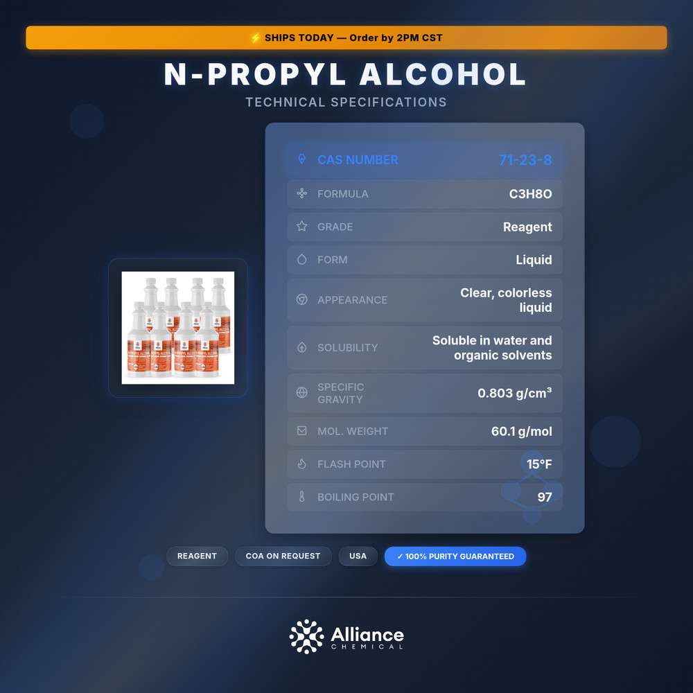 n-Propyl Alcohol - 8 Quarts